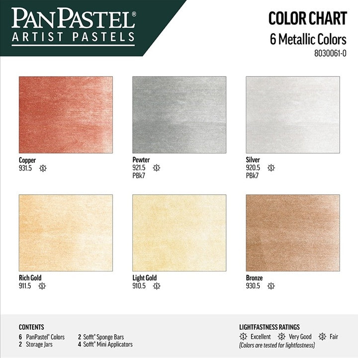 PanPastel kovinski pastelni set - zlati (6 kosov) – pogled 2