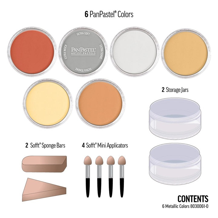 PanPastel kovinski pastelni set - zlati (6 kosov) – pogled 3