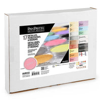PanPastel Set kovinskih in bisernih pastelov z zlatimi mediji - 17 kosov