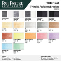 PanPastel Set kovinskih in bisernih pastelov z zlatimi mediji - 17 kosov – pogled 2