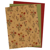 Papir iz umetnega usnja Flowers - 3 listi, 1 pakiranje