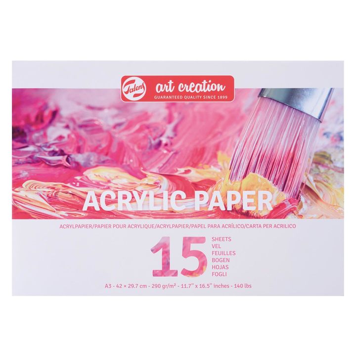 Papir za akrilne barve 15 listov | različni formati – pogled 2