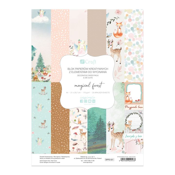 Papir za scrapbooking A4 Magical Forest — slika 1