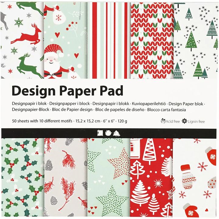 Papir za scrapbooking | Božični motiv 50 listov 15,2 x 15,2 cm