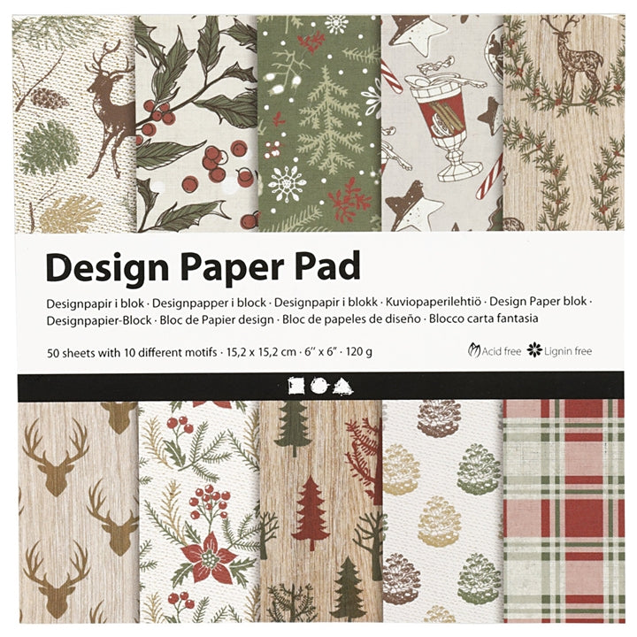 Papir za scrapbooking Christmas 15.2 x 15.2 cm - 50 listov