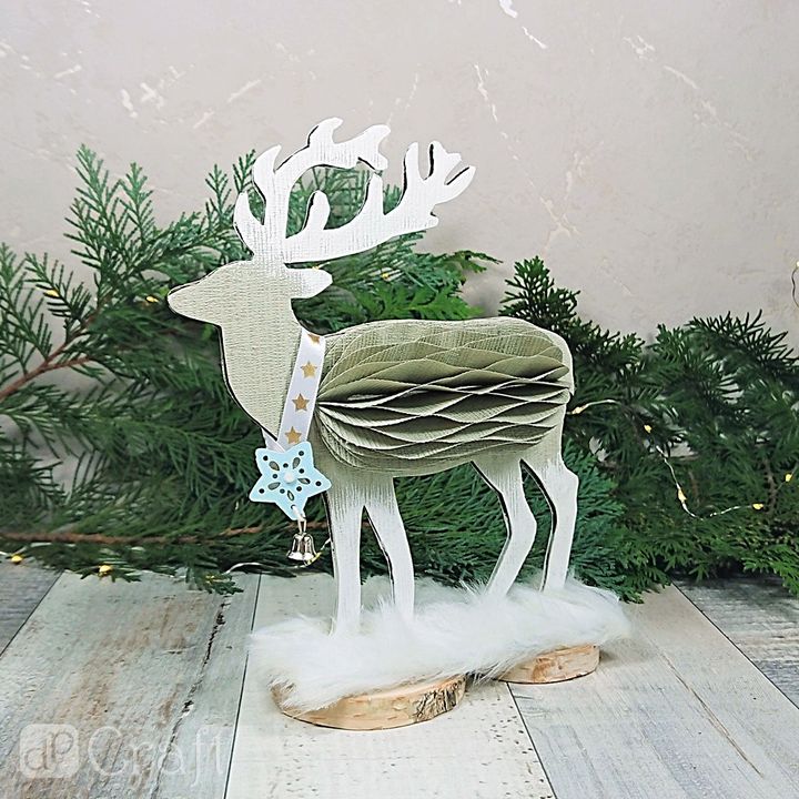 Papirnata dekoracija jelen 20 cm — slika 3