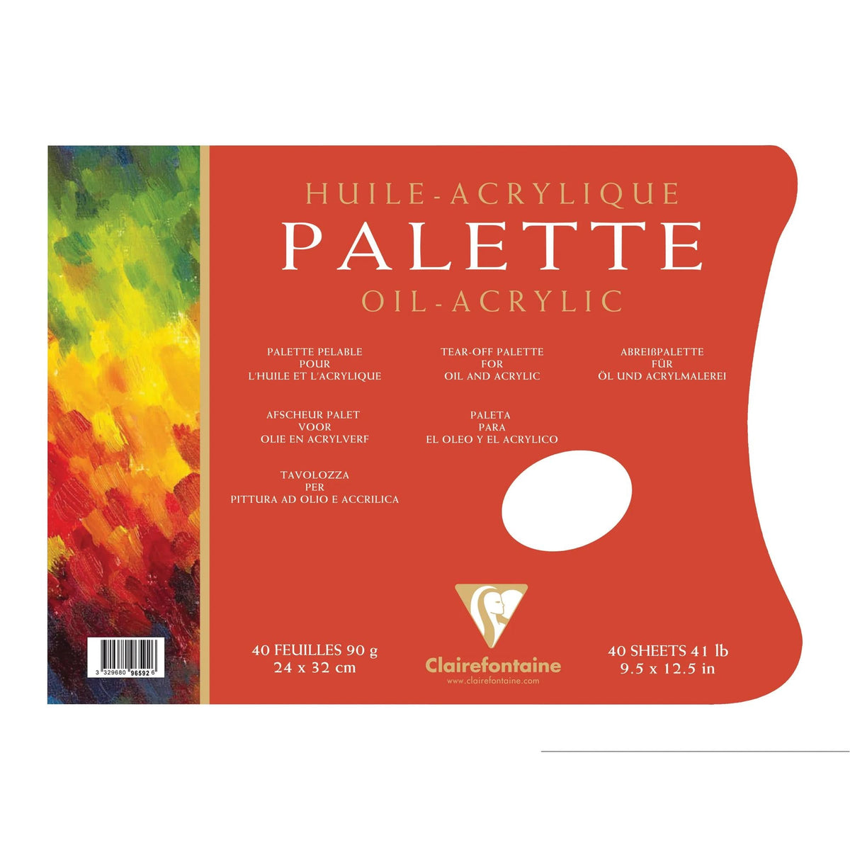 Papirnata slikarska paleta Clairefontaine 90 g/m2 - 24 x 32 cm, 40 listov