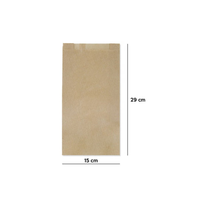 Papirnata vrečka rjava 150x290 mm 10 kosov – pogled 2