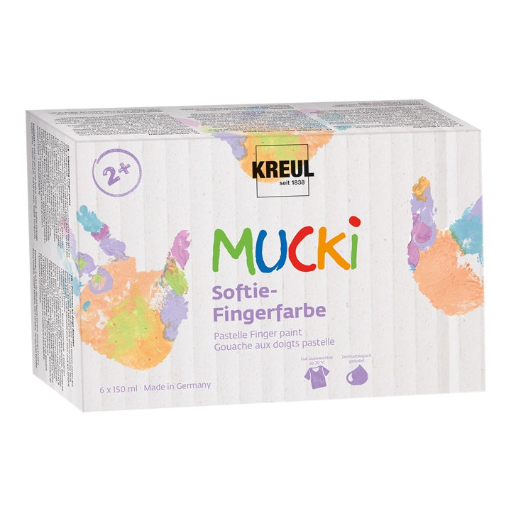 Pastelne otroške prstne barve MUCKI / komplet 6 x 150 ml — slika 4