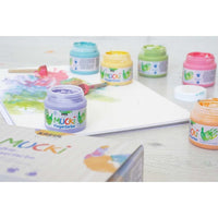 Pastelne otroške prstne barve MUCKI / komplet 6 x 150 ml — slika 1