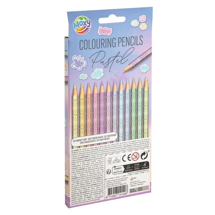 Pastelni barvni svinčniki 12 kosov – pogled 2
