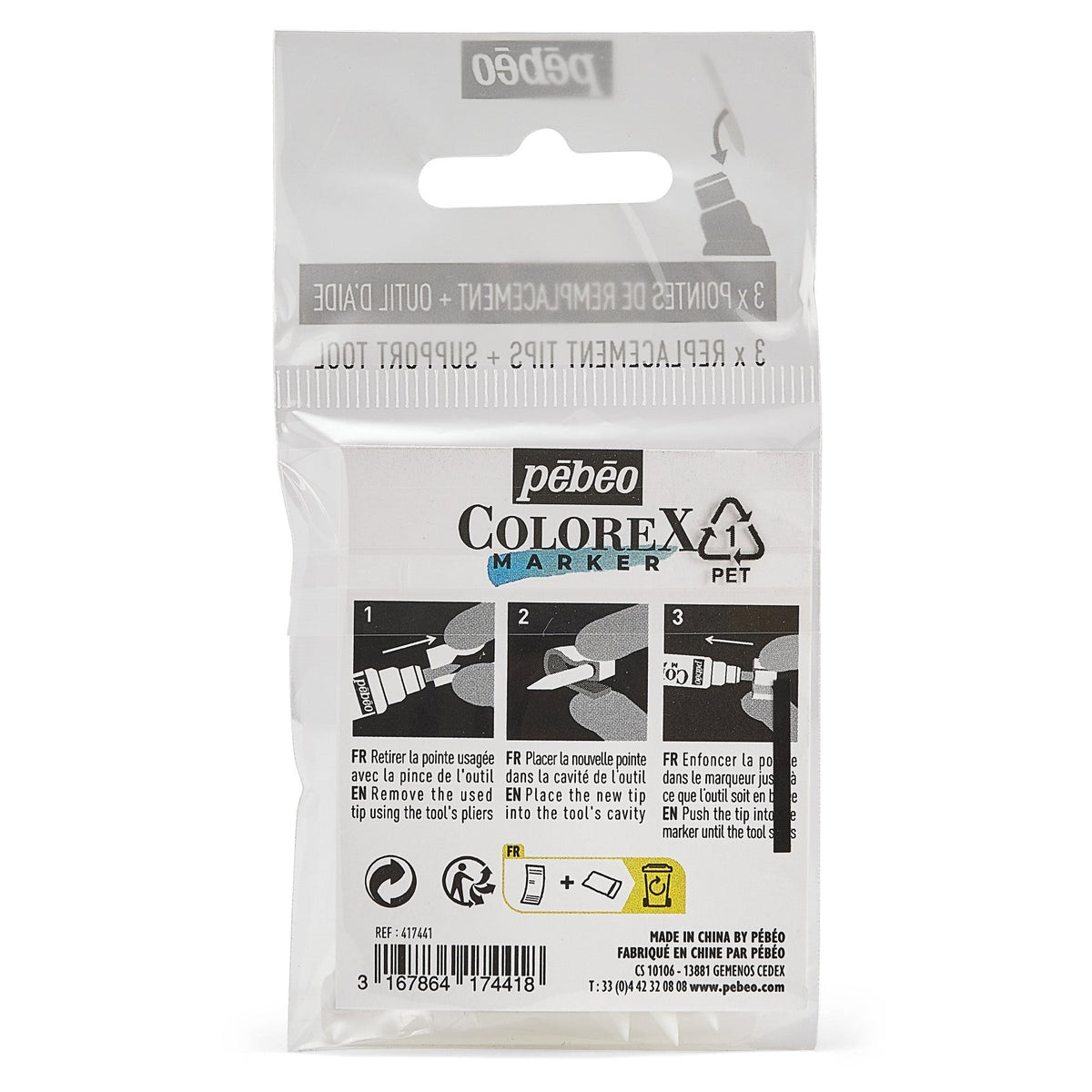 Pebeo Colorex komplet nadomestnih konic za flomastre 1 mm – 3 kos