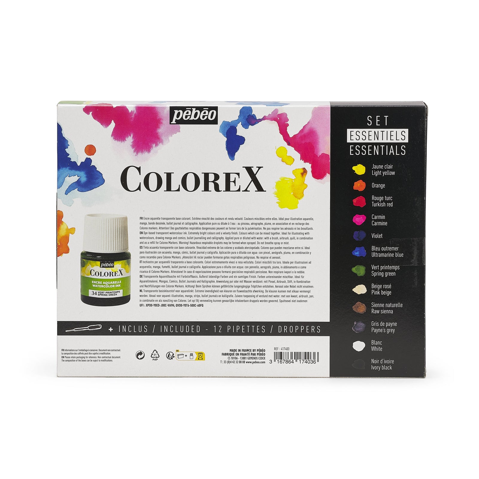 Pebeo Colorex set akvarelnih barv 12 x 20 ml