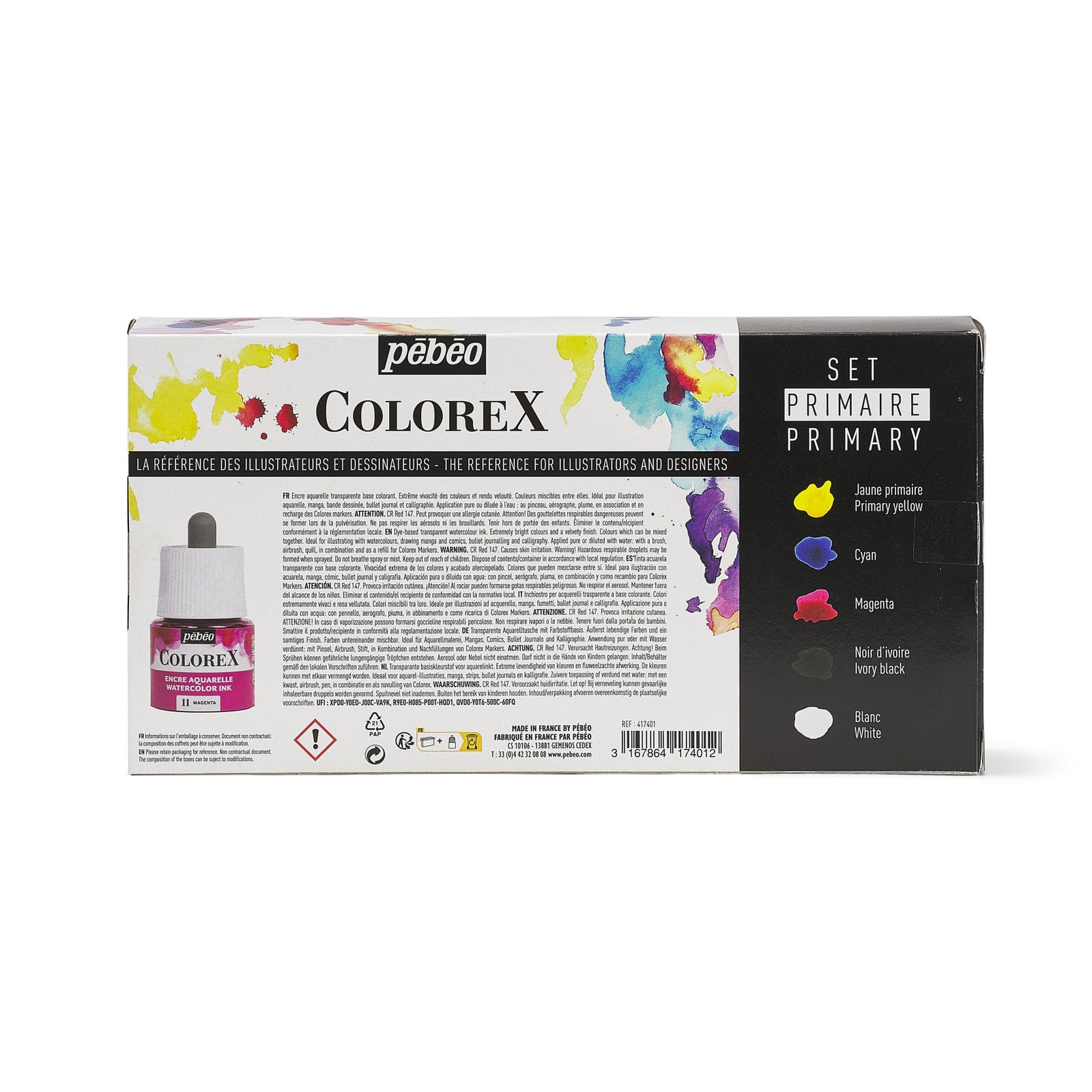 Pebeo Colorex set akvarelnih črnil 5 x 45 ml