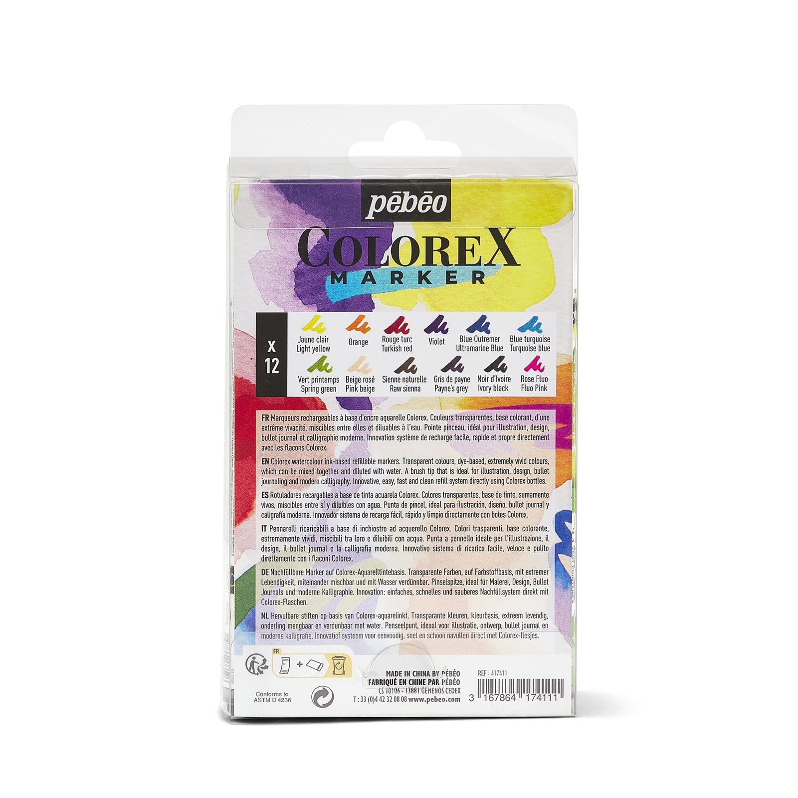 Pebeo Colorex set akvarelnih flomastrov 12 kosov