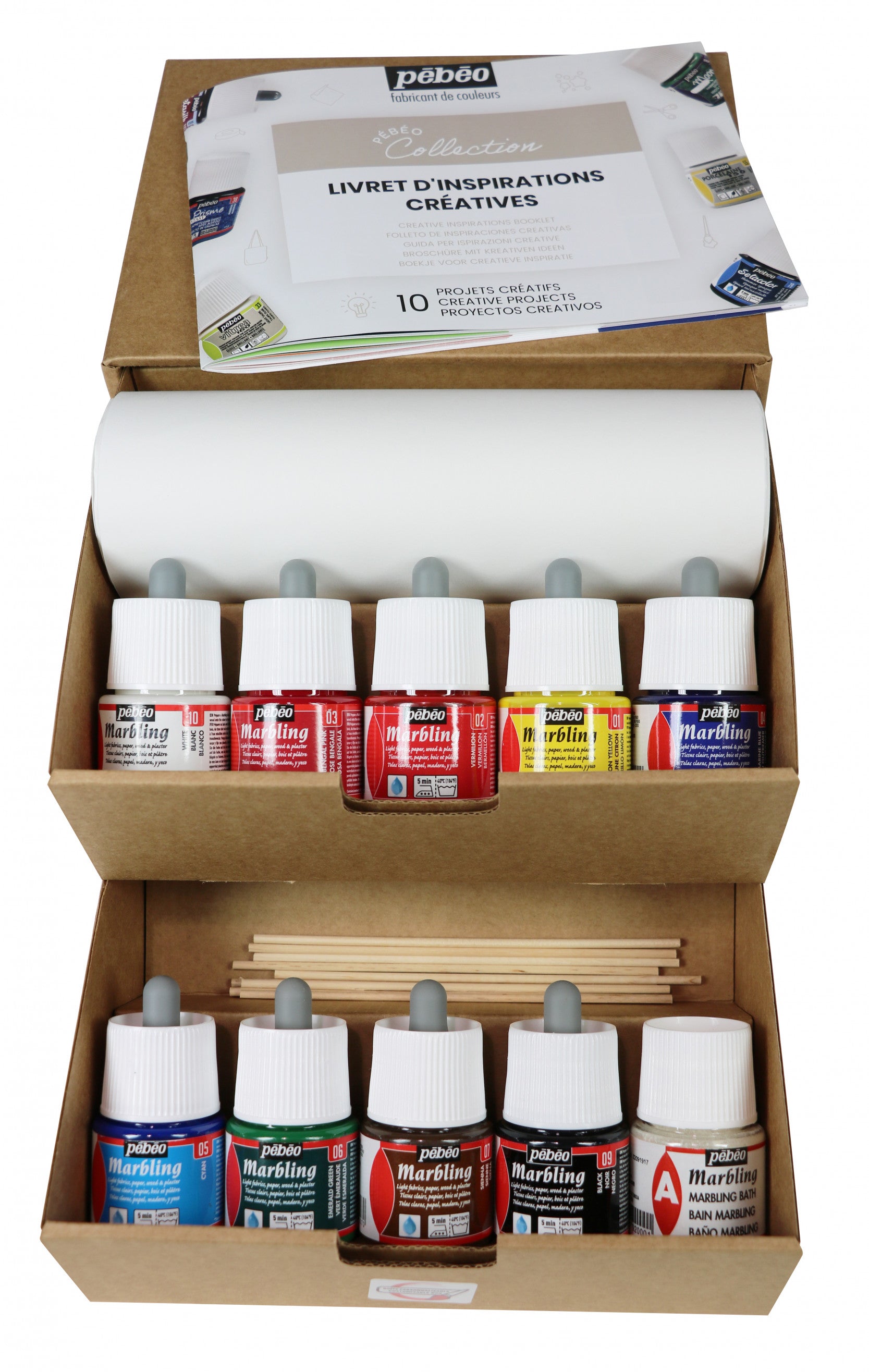 Pebeo Marbling set barv za marmoriranje 10 x 45 ml