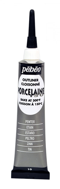 Pebeo Porcelaine 150 reliefna kontura za porcelan 20 ml – Kositrna