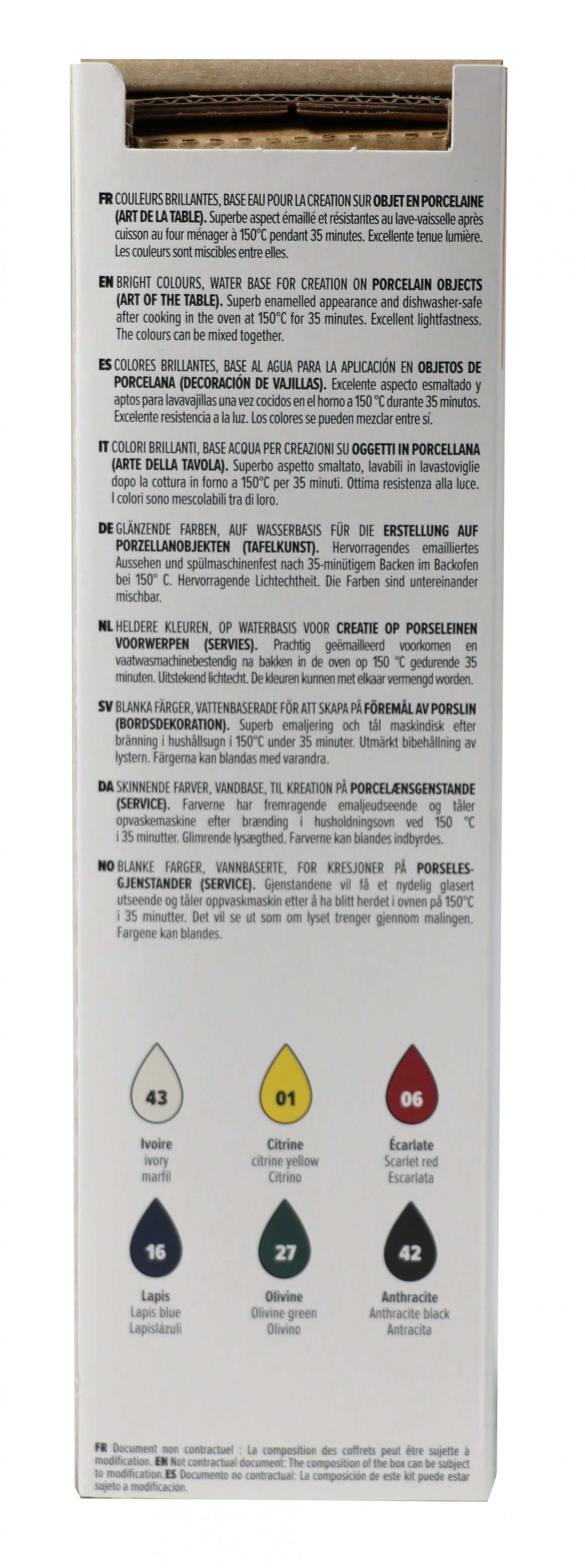 PEBEO Porcelaine 150 set barv za porcelan 6 x 20 ml