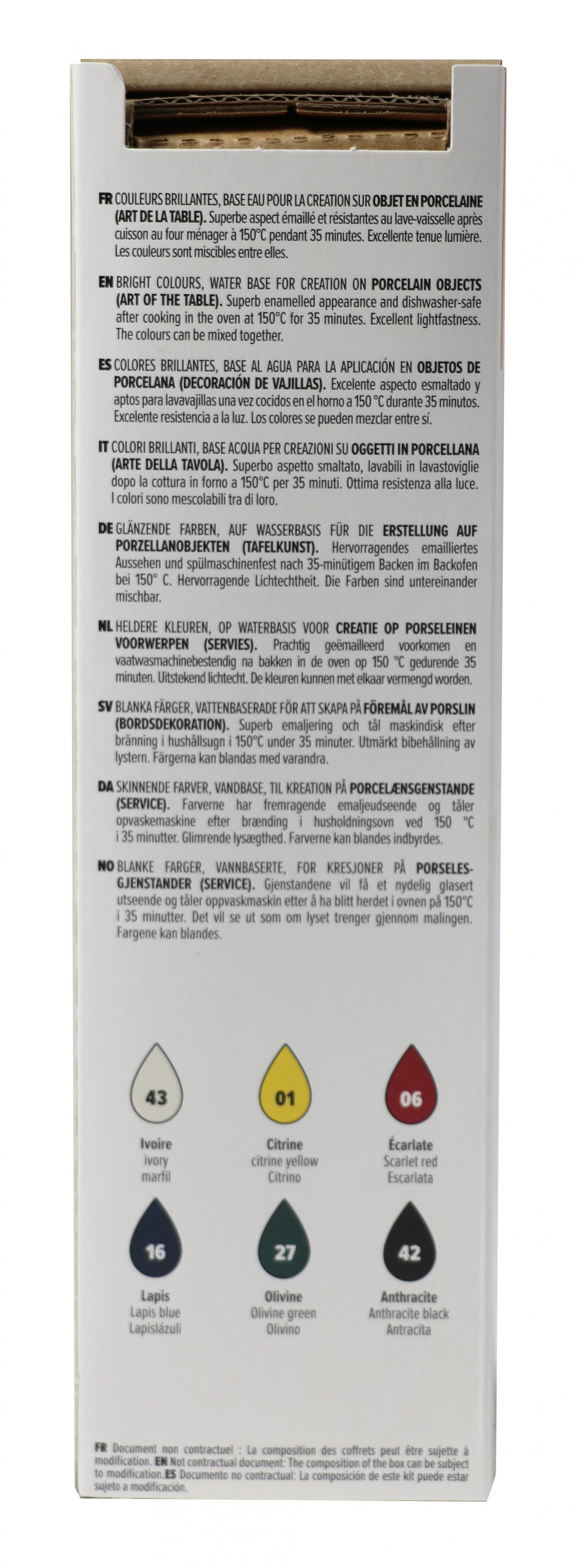 PEBEO Porcelaine 150 set barv za porcelan 6 x 20 ml
