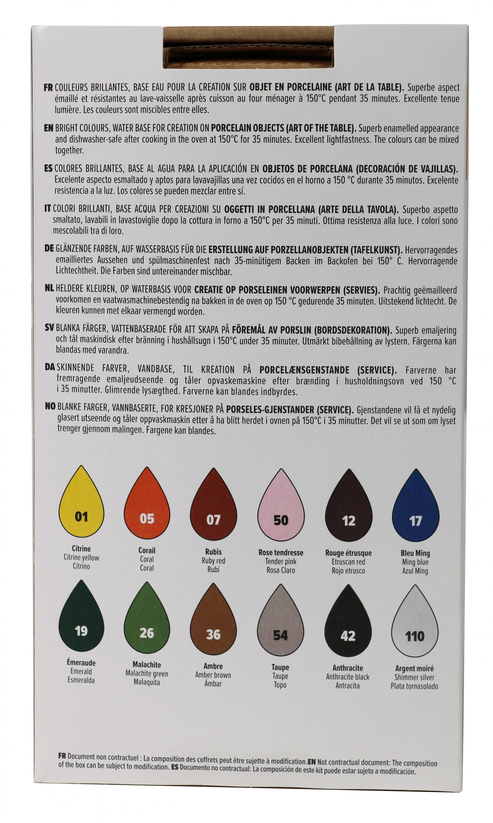 Pebeo Porcelaine 150 komplet barv za porcelan 12 x 20 ml Exploration 2