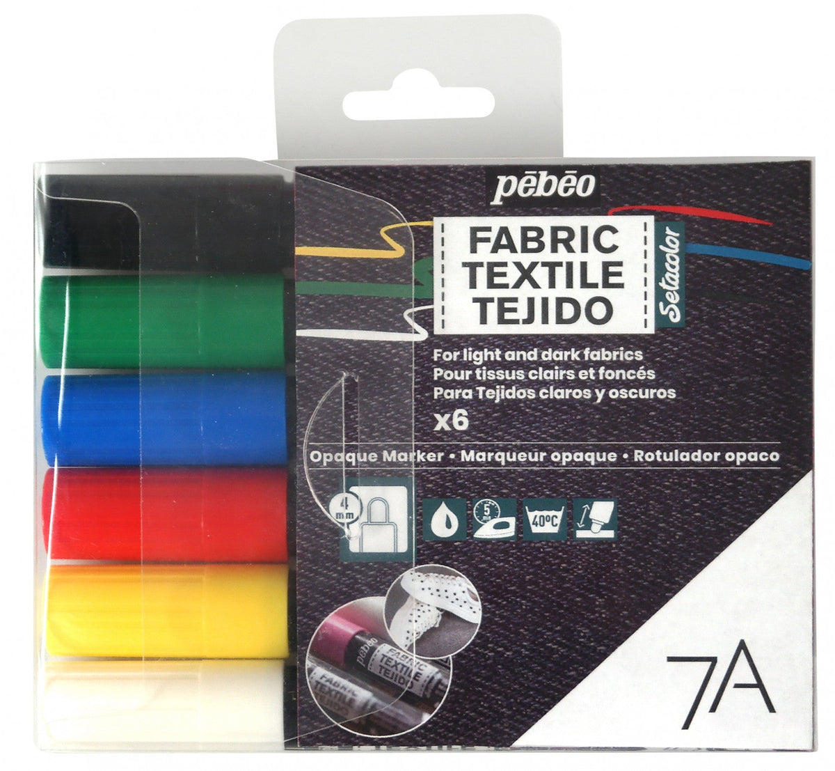 Pebeo set flomastrov za tekstil Setacolor 6 kos CLASSIC