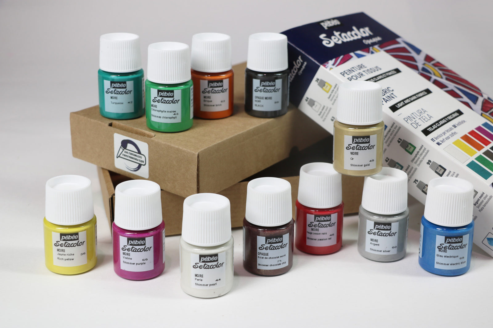 Pebeo Setacolor set prekrivnih barv za tekstil 12 x 20 ml