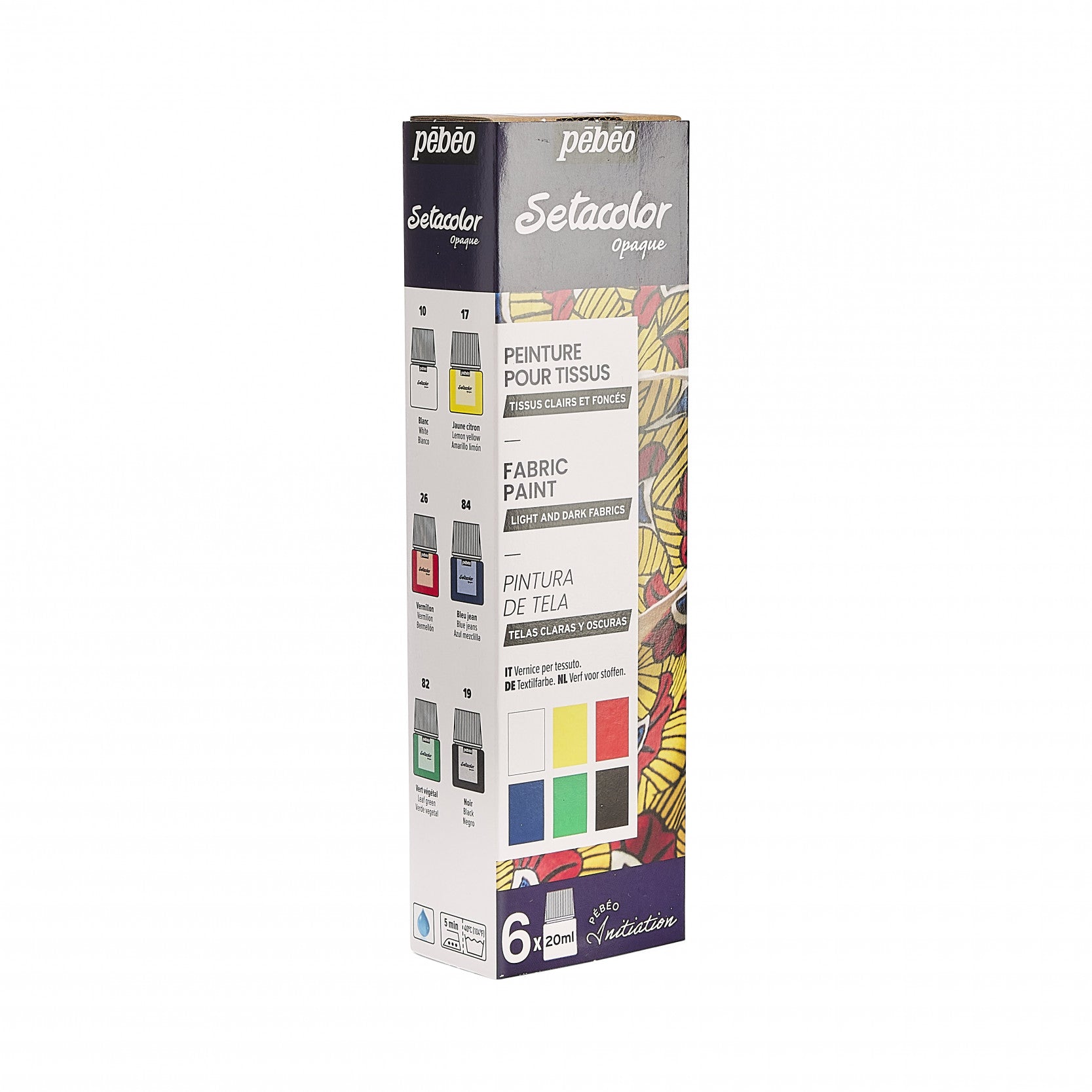 Pebeo Setacolor set prekrivnih barv za tekstil 6 x 20 ml