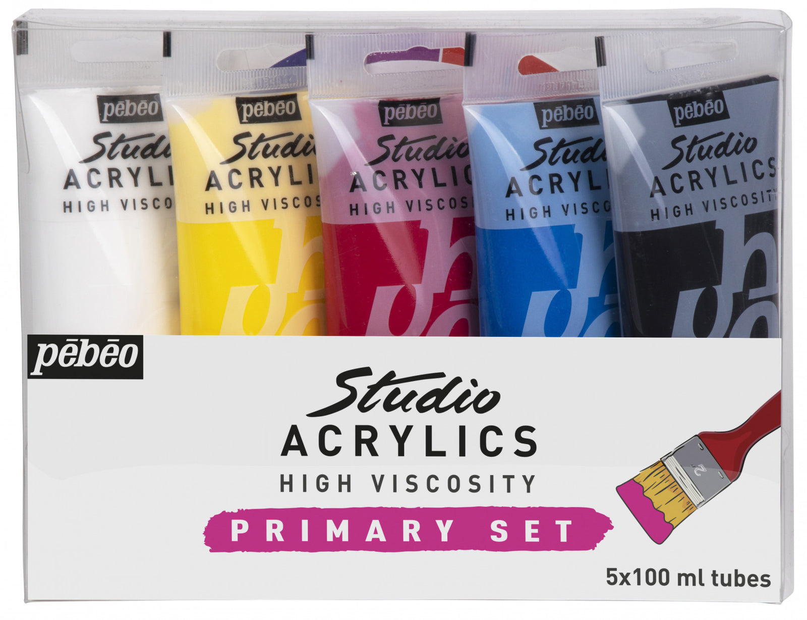 Pebeo Studio Acrylic set akrilnih barv 5 x 100 ml