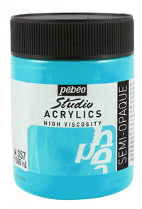 Pebeo Studio akrilna barva 500 ml – Svetlikajoča modro zelena