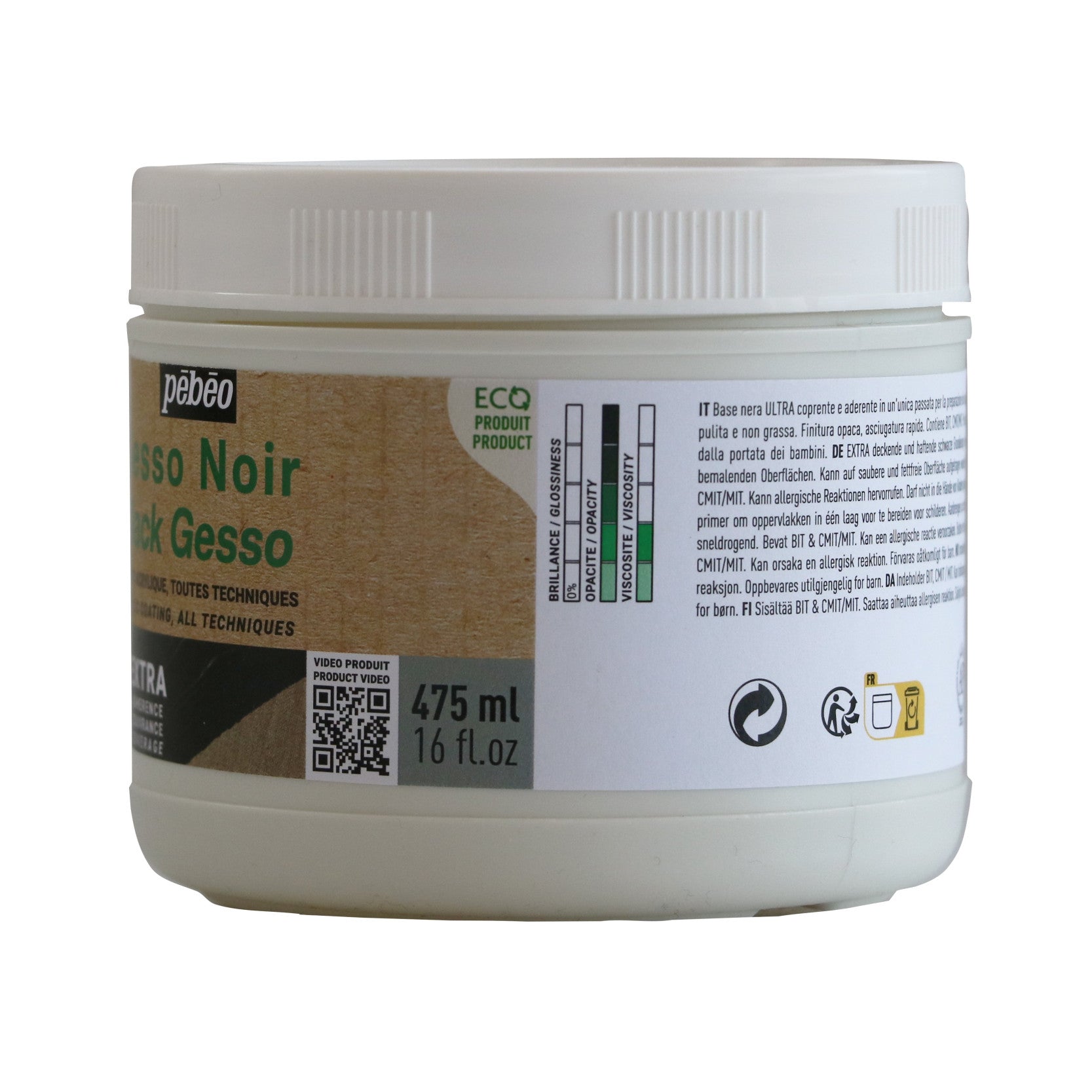 Pebeo Studio Acrylics črni akrilni gesso 475 ml