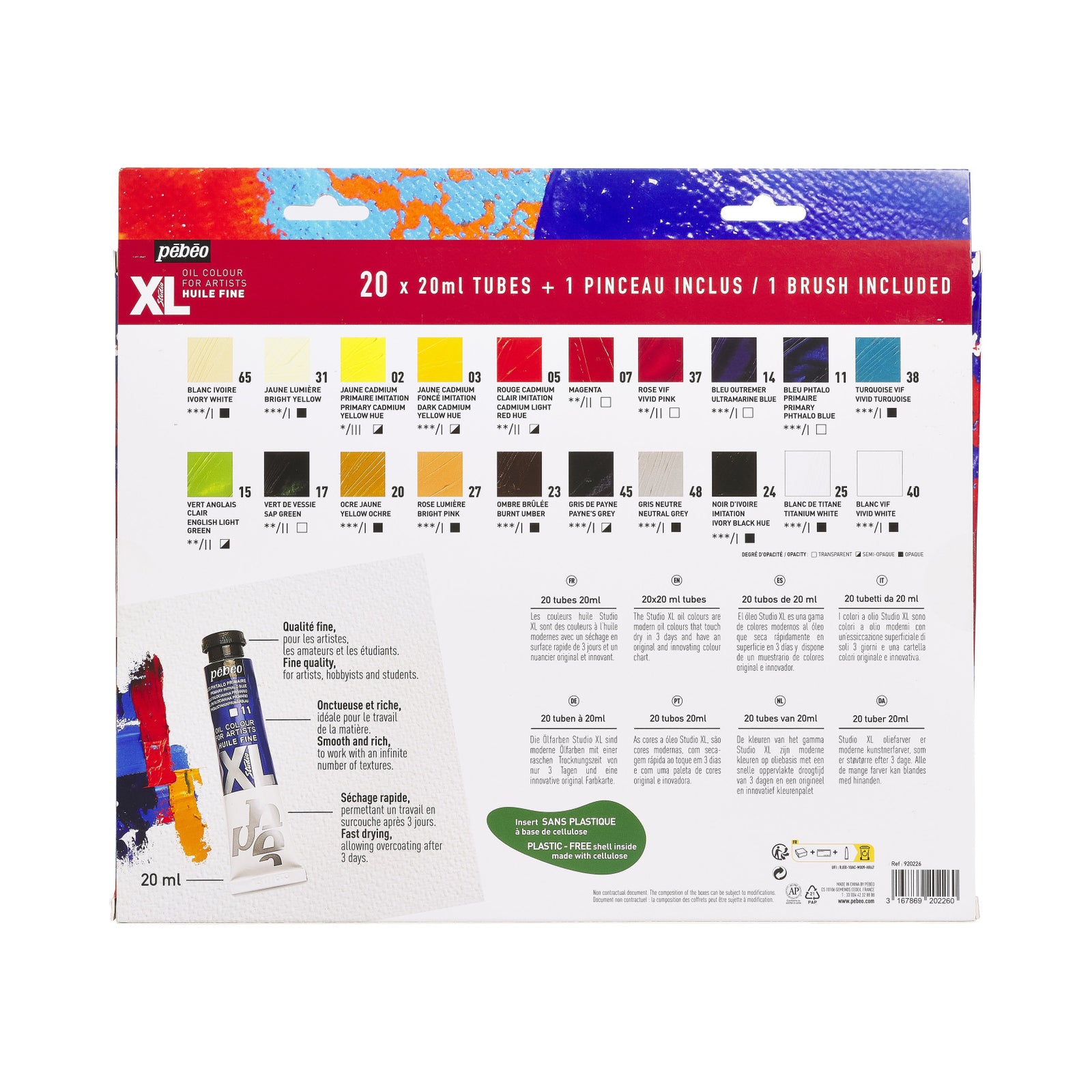 Pebeo Studio XL set oljnih barv 20 x 20 ml s čopičem