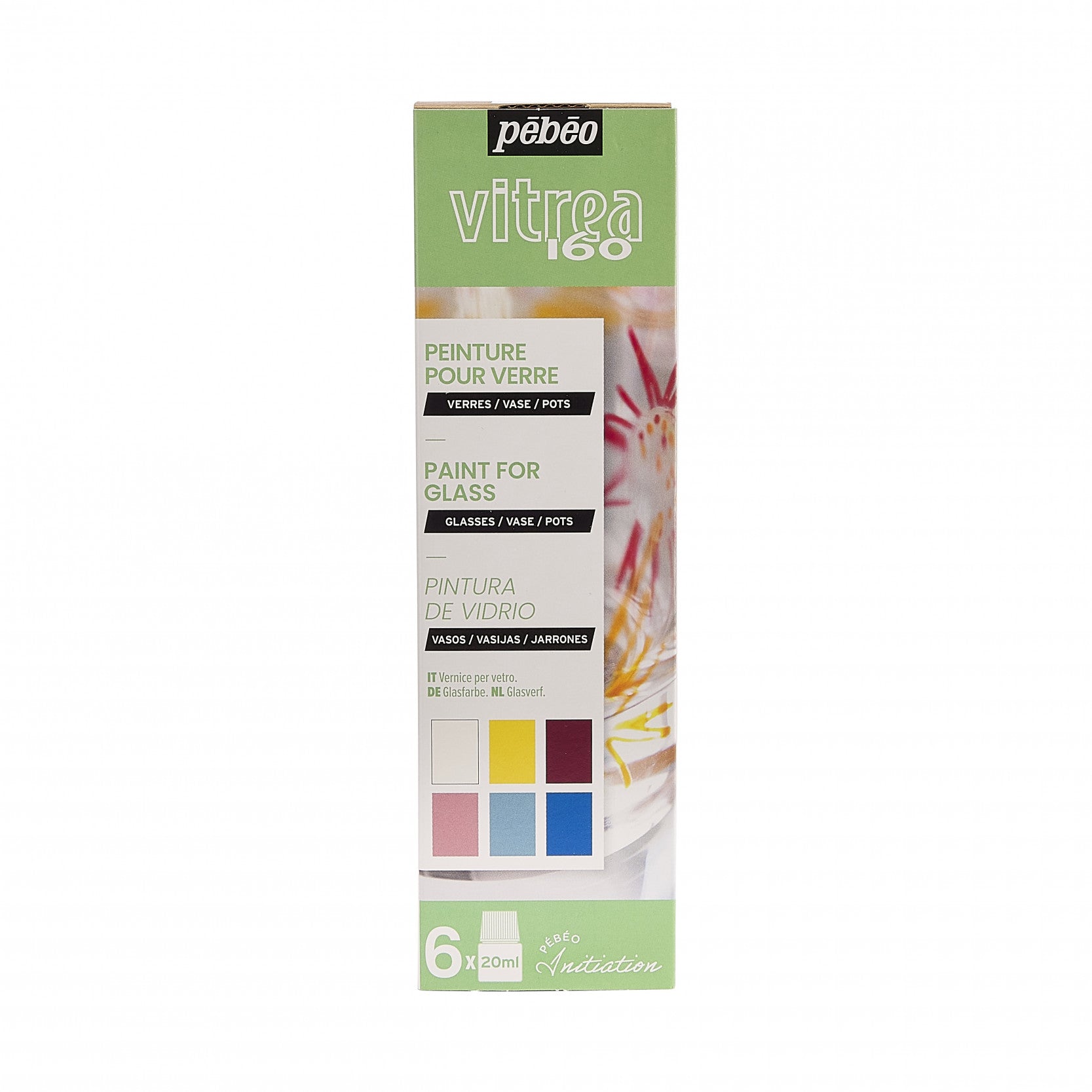 Pebeo Vitrea 160 set barv za steklo 6 x 20 ml