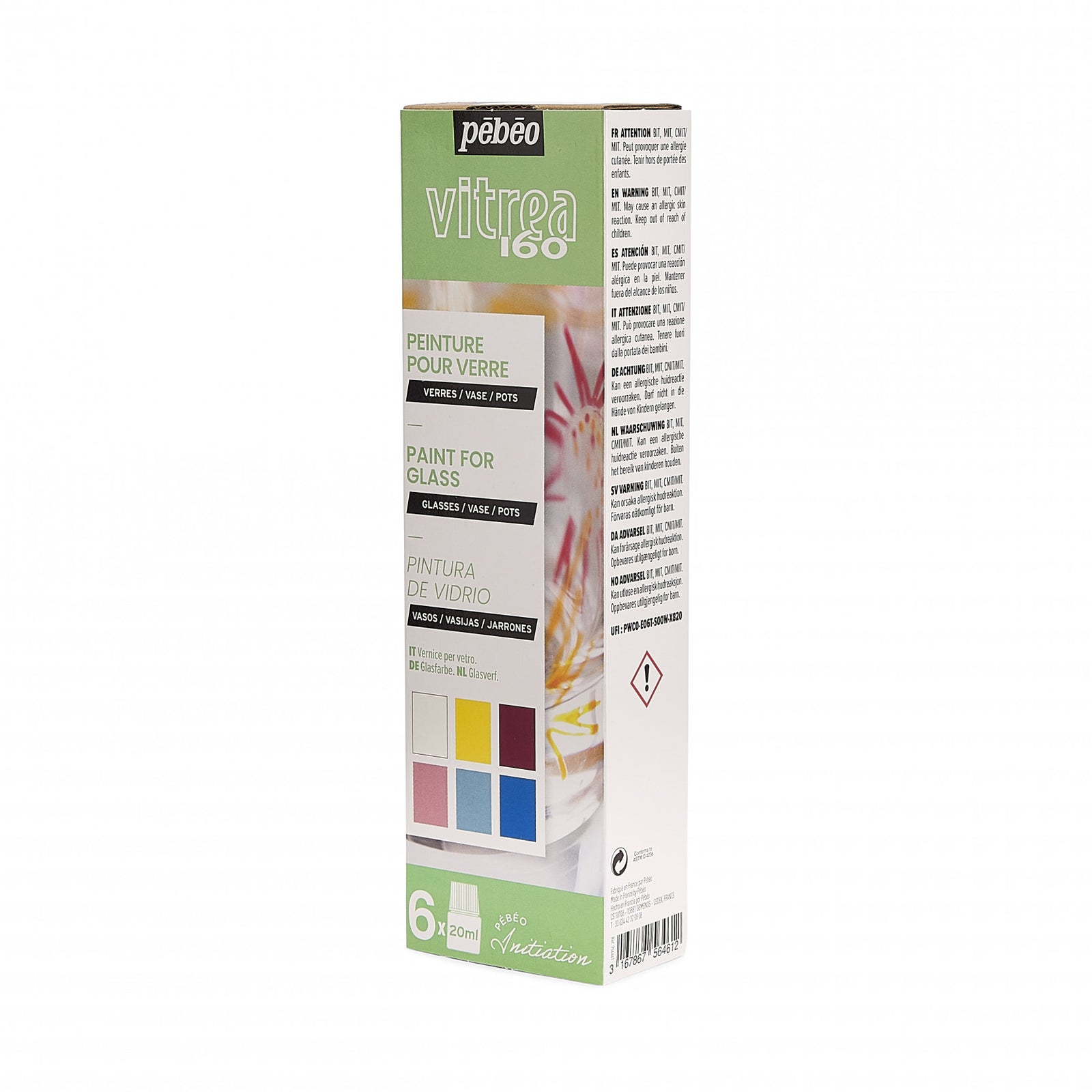 Pebeo Vitrea 160 set barv za steklo 6 x 20 ml