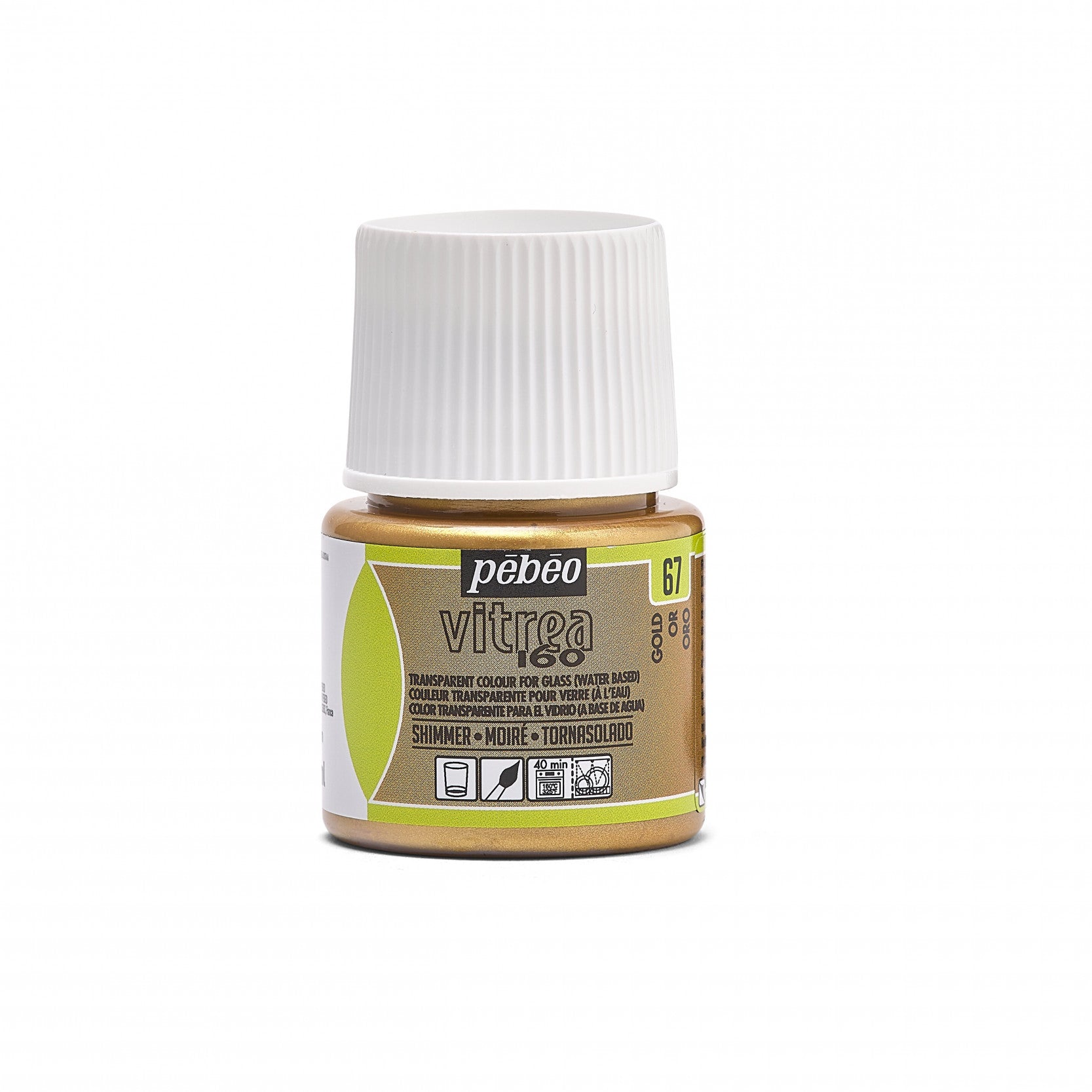 Barva za steklo z vitražnim učinkom Pebeo Vitrea 160 – 45 ml, Shimmer Gold