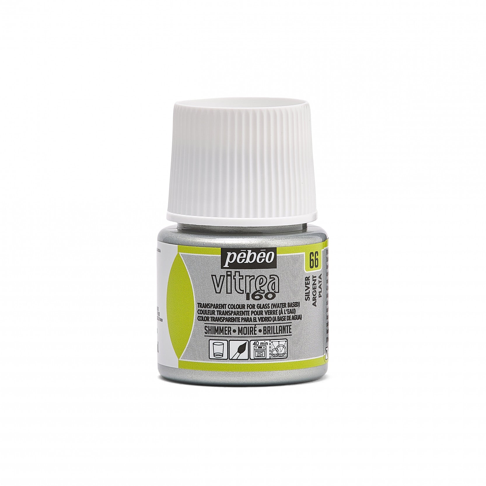 Pebeo Vitrea 160 vitražna barva za steklo 45 ml Shimmer Silver