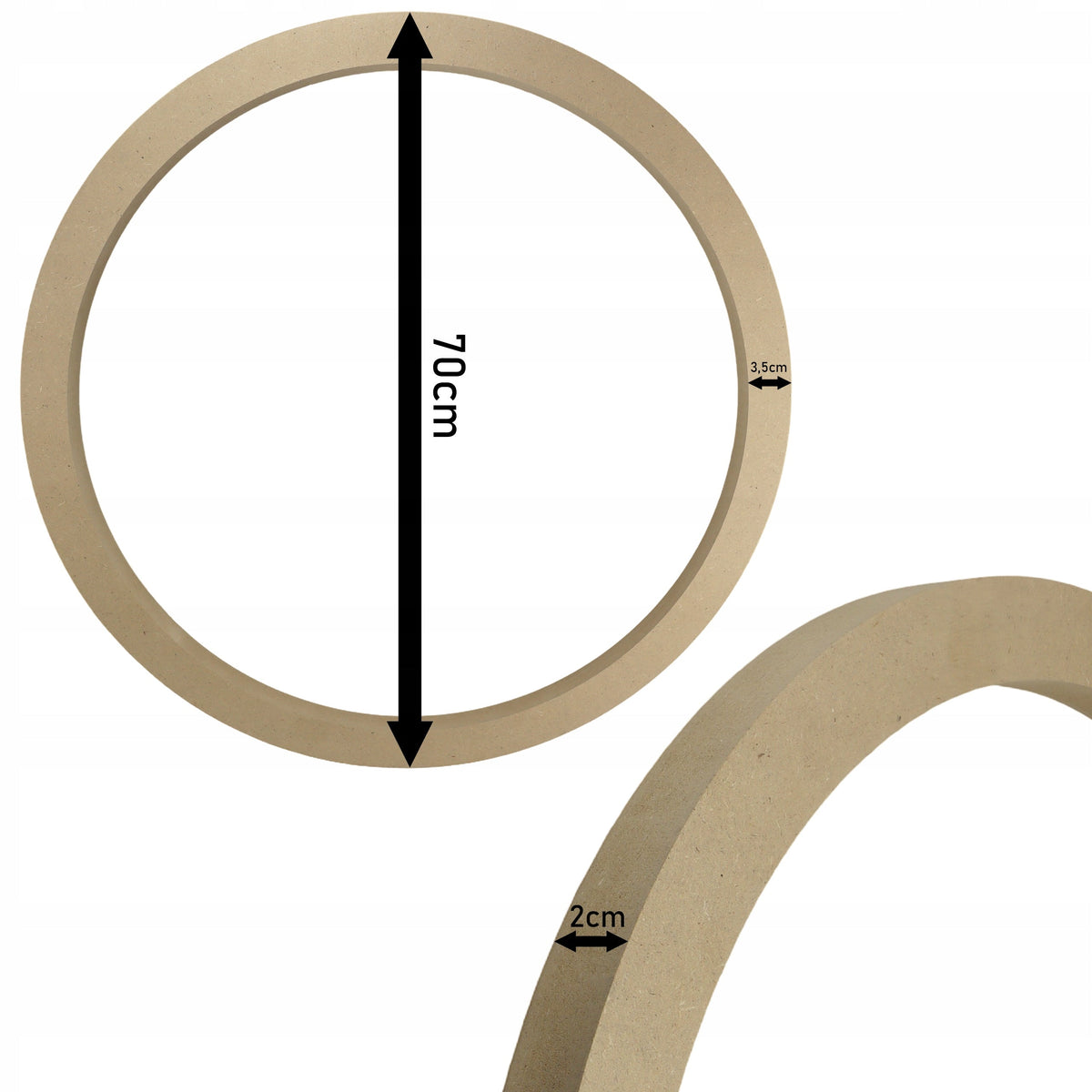 Phoenix okrogli okvir iz MDF 70 cm