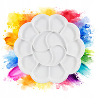 Plastična slikarska paleta v obliki cveta 20 cm | bela Phoenix