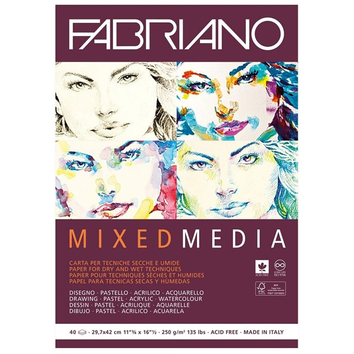 Podloga za skiciranje FABRIANO Mixed Media | različne dimenzije – pogled 3