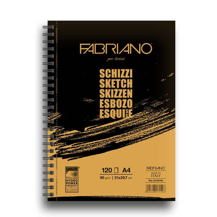 Podloga za skiciranje FABRIANO SKETCH v spiralni vezavi | različne dimenzije – pogled 3