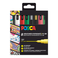 Posca set markerjev PC-3M CHRISTMAS 0,9 - 1,3 mm - 8 kos