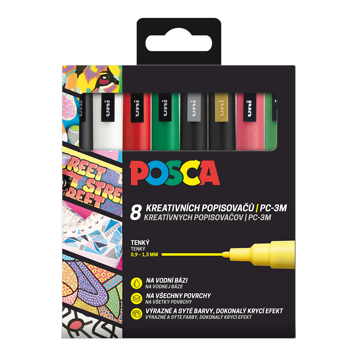 Posca set markerjev PC-3M CHRISTMAS 0,9 - 1,3 mm - 8 kos