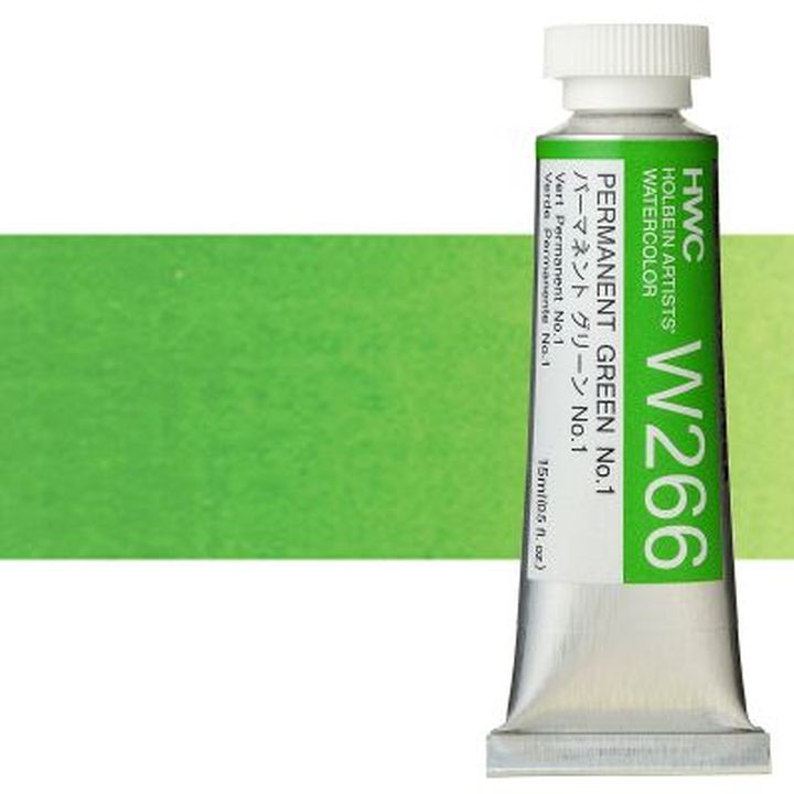 Profesionalne akvarelne barve Holbein Artists 15 ml | zeleni odtenki — slika 10