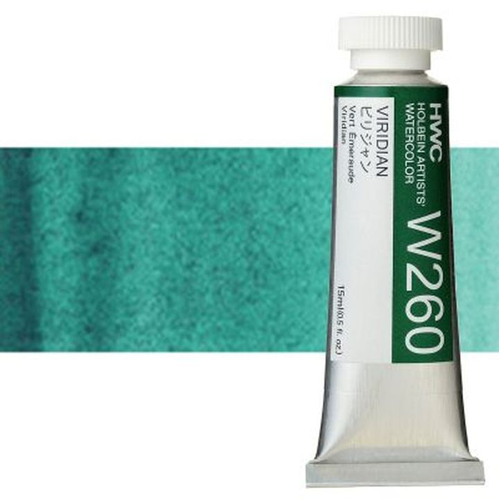 Profesionalne akvarelne barve Holbein Artists 15 ml | zeleni odtenki — slika 4