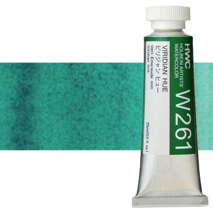 Profesionalne akvarelne barve Holbein Artists 15 ml | zeleni odtenki — slika 5