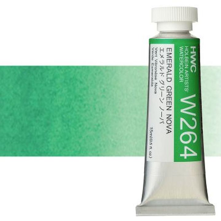 Profesionalne akvarelne barve Holbein Artists 15 ml | zeleni odtenki — slika 8