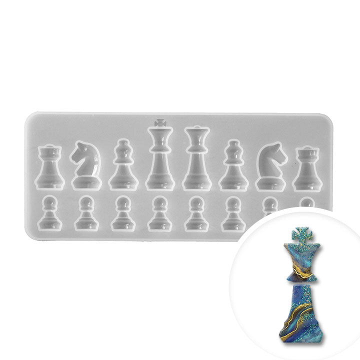 Profesionalni silikonski kalup Pentart - šahovske figure 1 kos