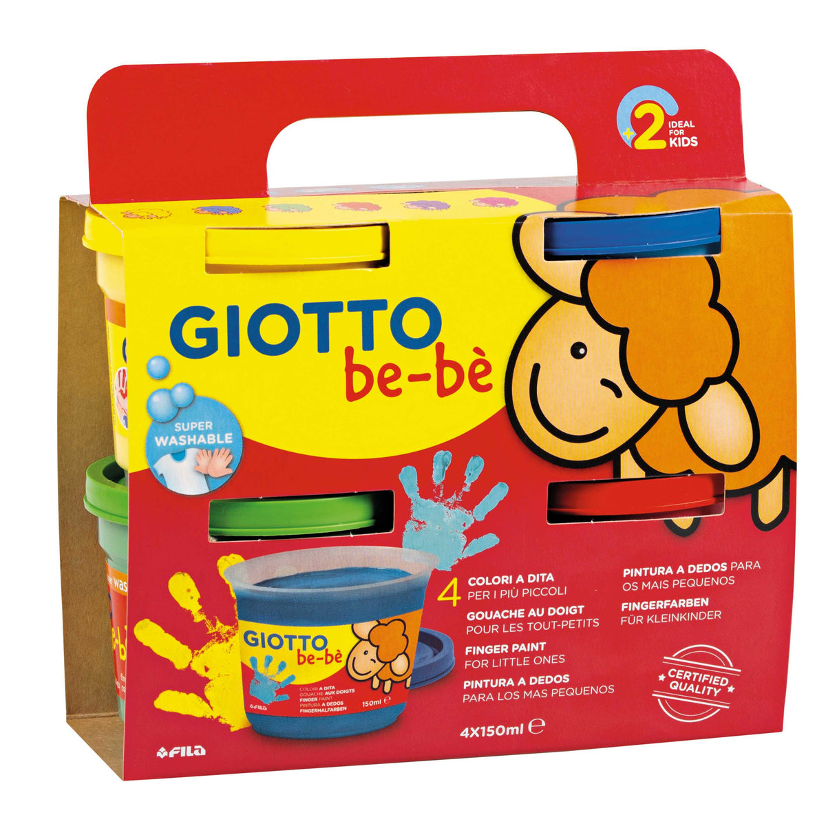 Prstne barve GIOTTO be-bè 4 x 150 ml