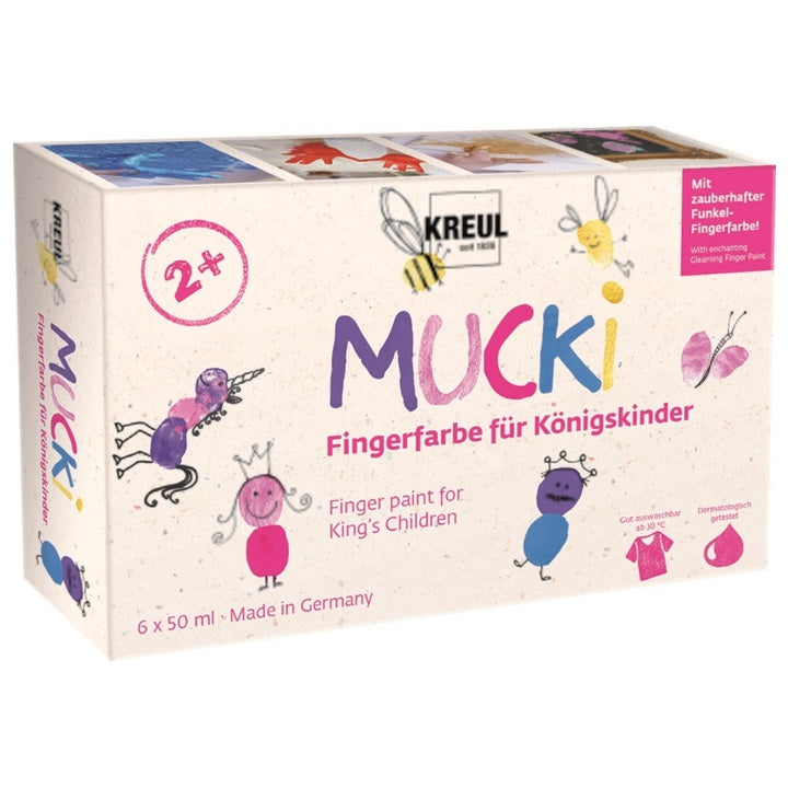 Prstne barve MUCKI za deklice - KREUL / komplet 6 x 50 ml