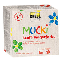 Prstne barve za tekstil v setu MUCKI 4 x 150 ml