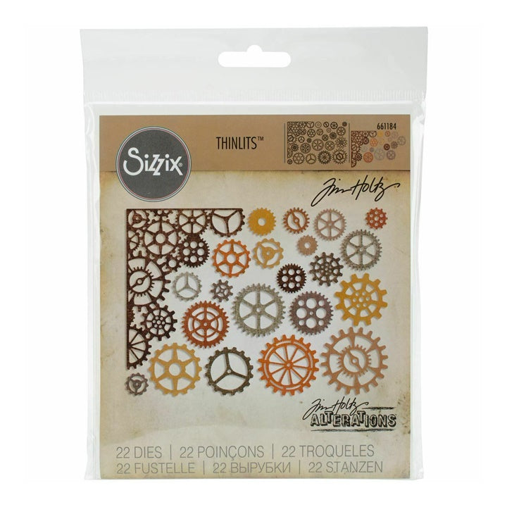Rezalna šablona Sizzix Thinlits Gearhead - set 22 kosov